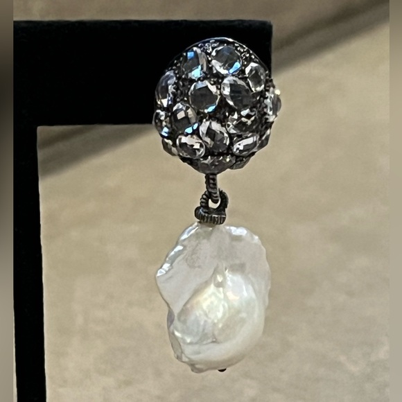 Judith Ripka SINGLE Earring Sterling & Pearl Pierced - Picture 2 of 13